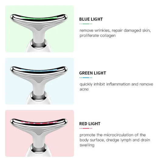 ELLYORA Facial and Neck Device — EMS Microcurrent and LED Therapy - Designed to support calm, balanced, natural-looking skin.