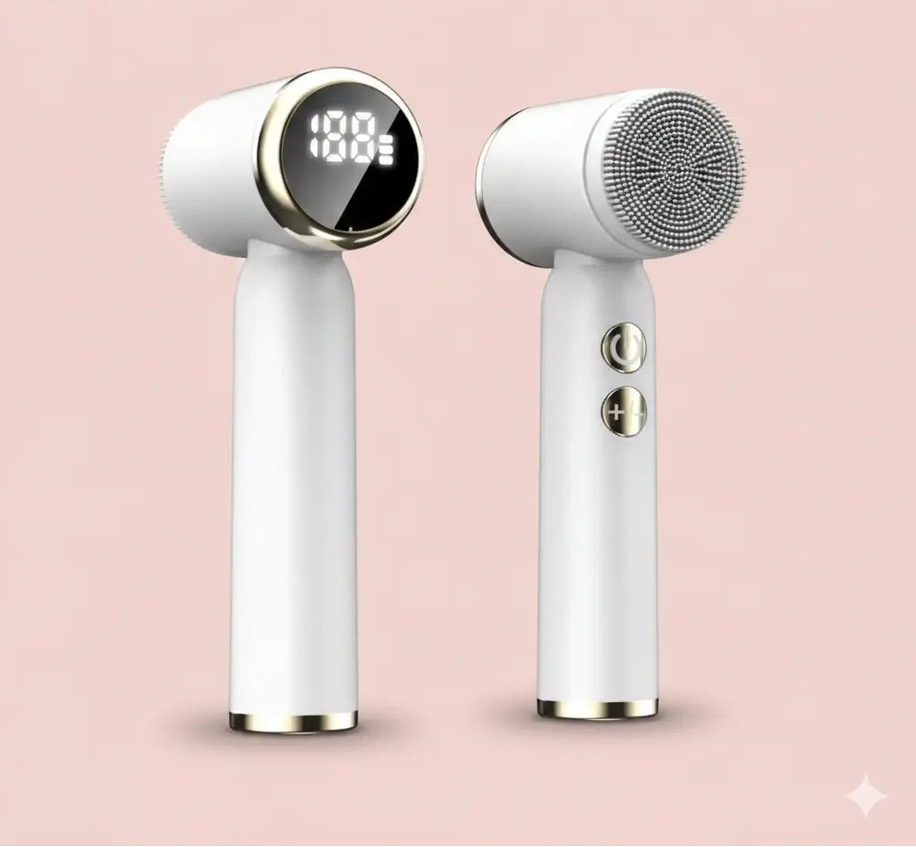 6 In 1 Ultrasonic Electric Face CleansingBrush Compress Therapy FacialExfoliating Pore Cleaner BlackheadRemoval