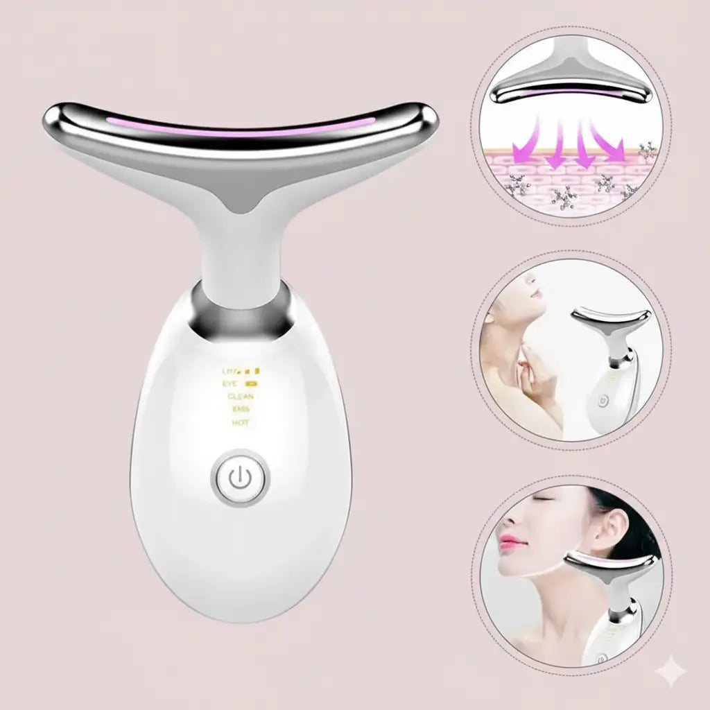 ELLYORA Facial and Neck Device — EMS Microcurrent and LED Therapy - Designed to support calm, balanced, natural-looking skin.