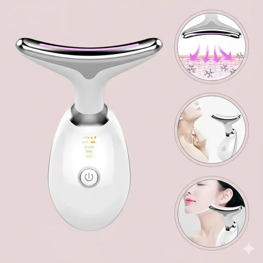 ELLYORA Facial and Neck Device — EMS Microcurrent and LED Therapy - Designed to support calm, balanced, natural-looking skin.