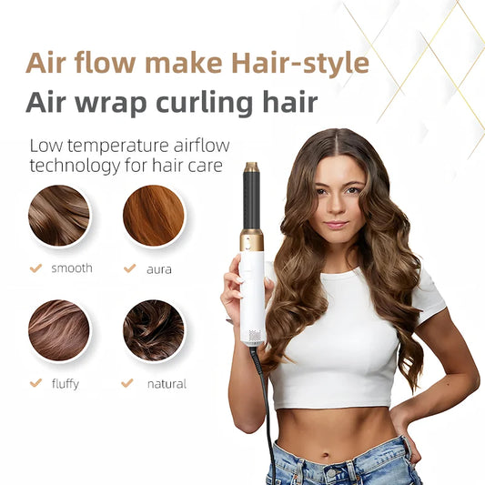 Choose the hairstyle you want every day.              5 in 1 Hair Dryer Hot Comb Set Professional Curling Iron Hair Straightener Styling Tool For Airwrap Hair Dryer Household