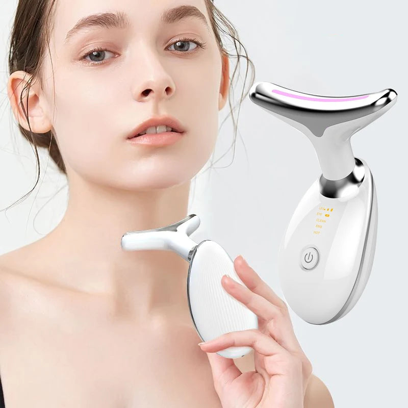 ELLYORA Facial and Neck Device — EMS Microcurrent and LED Therapy - Designed to support calm, balanced, natural-looking skin.
