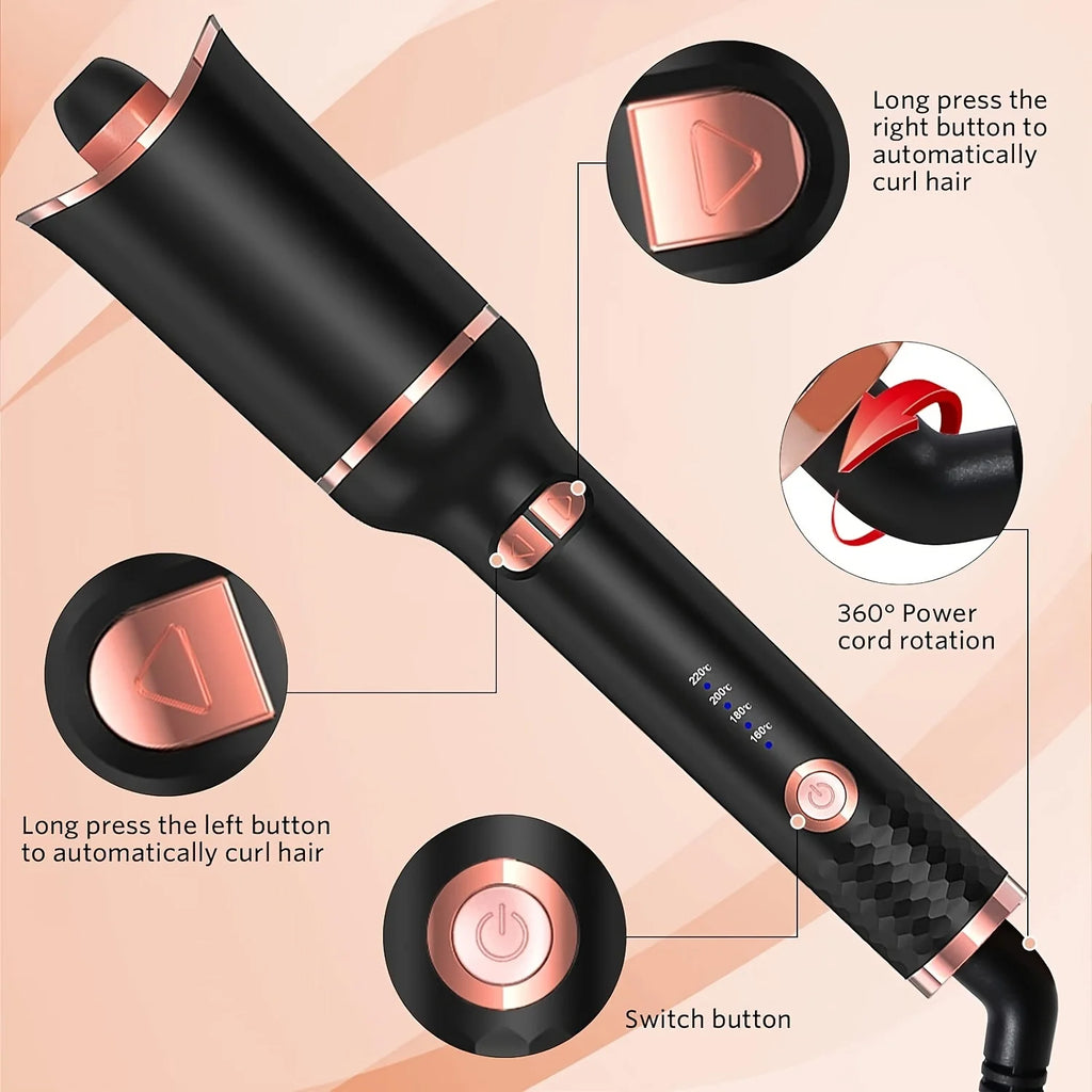 The art of perfect curls!  Automatic Hair Curler Auto Hair Curling Iron Ceramic Rotating Air Curler Air Spin Wand Styler Curl Machine Magic Hair Curler